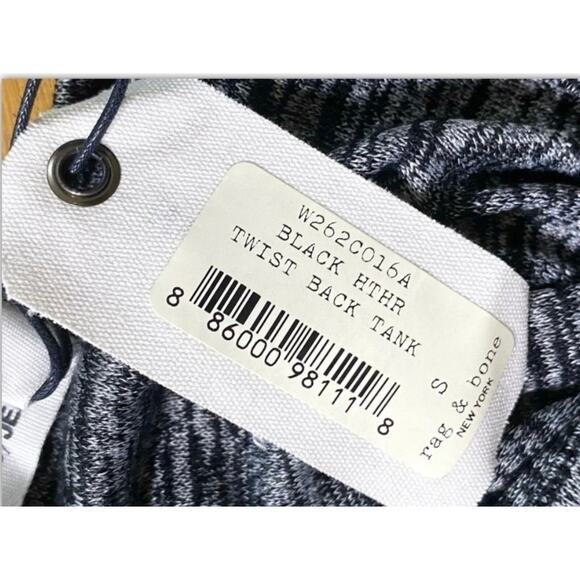 Rag and Bone Back Twist Black Heather Tank Top Sz Small New style W262C016A - Picture 4 of 8